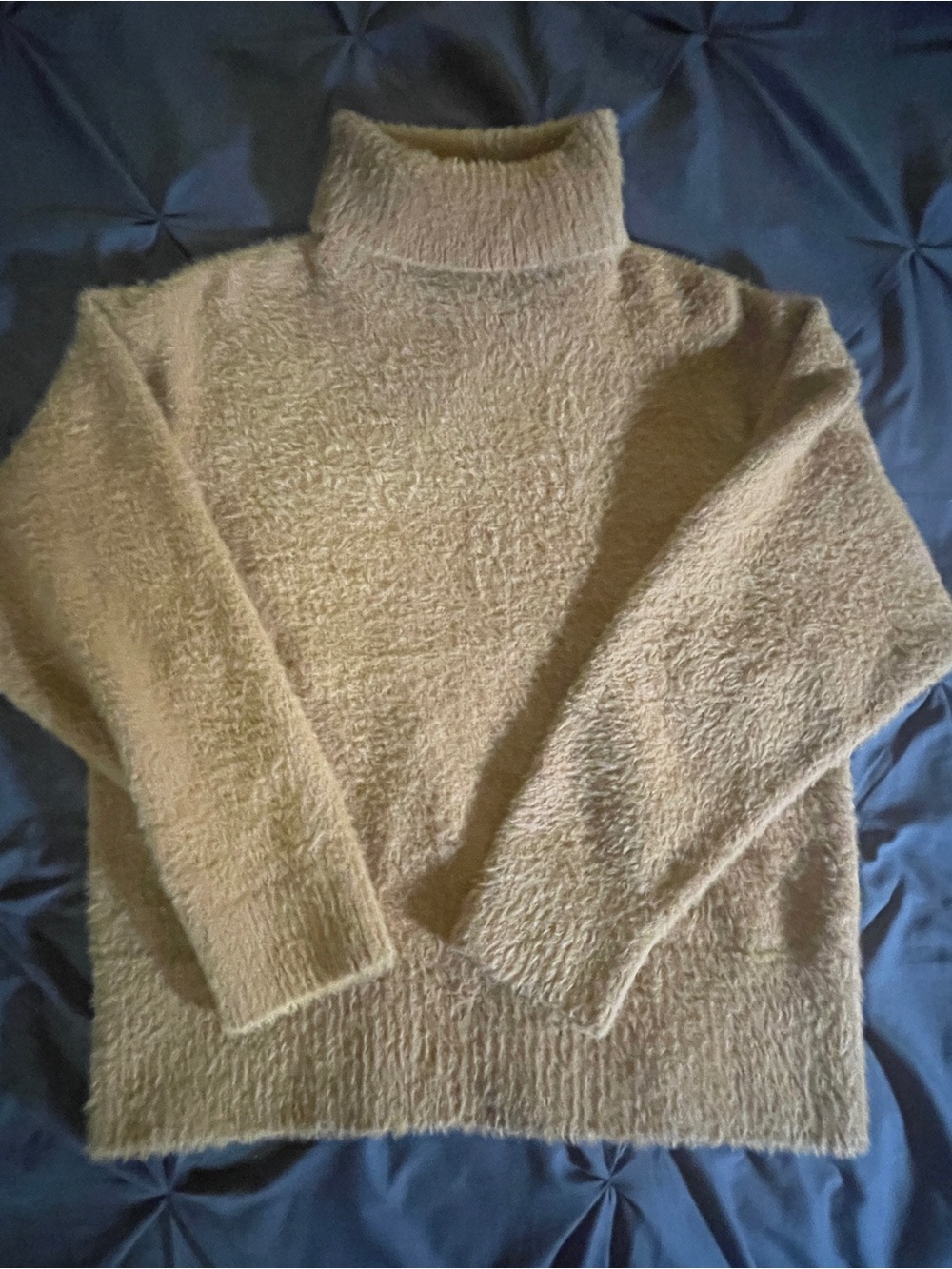 Calia by Carrie Underwood Light Autumn Orange Fuzzy Turtle/Cowl Neck Sweater - Picture 3 of 6